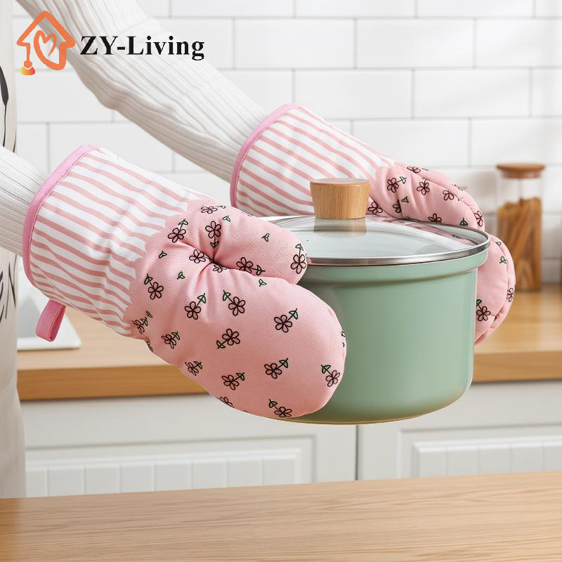 Oven Mitt Silicone - 1Pcs Thickened Plaid Microwave Oven Gloves