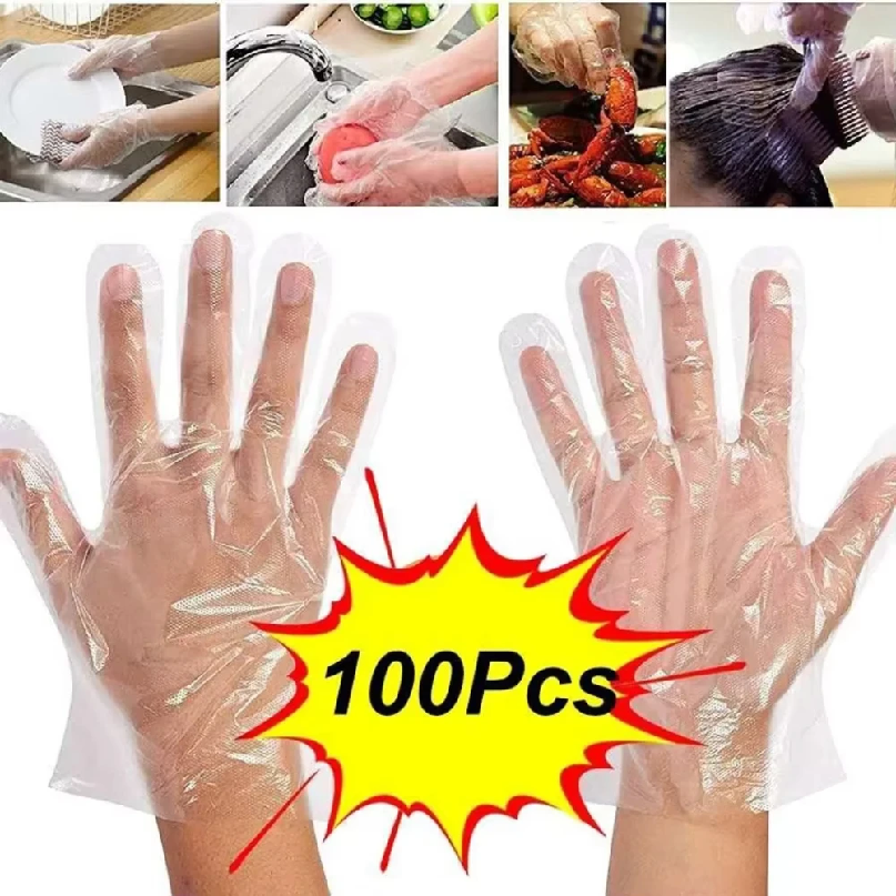 Rubber Glove Cleaning - 100/200/500Pcs Disposable Gloves Plastic Gloves Transparent