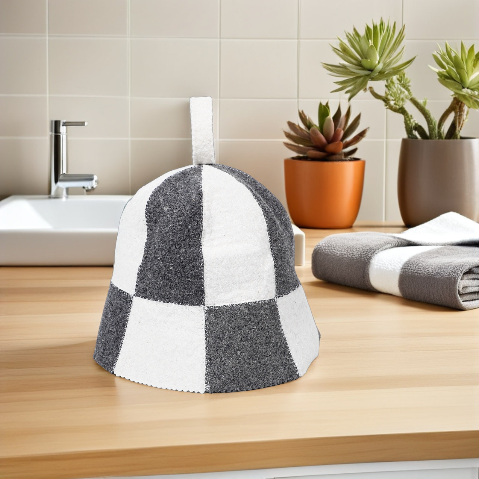 1Set Sauna Kit Felt Hat with M - Heat Resistant Glove incelemesi ve fiyatı