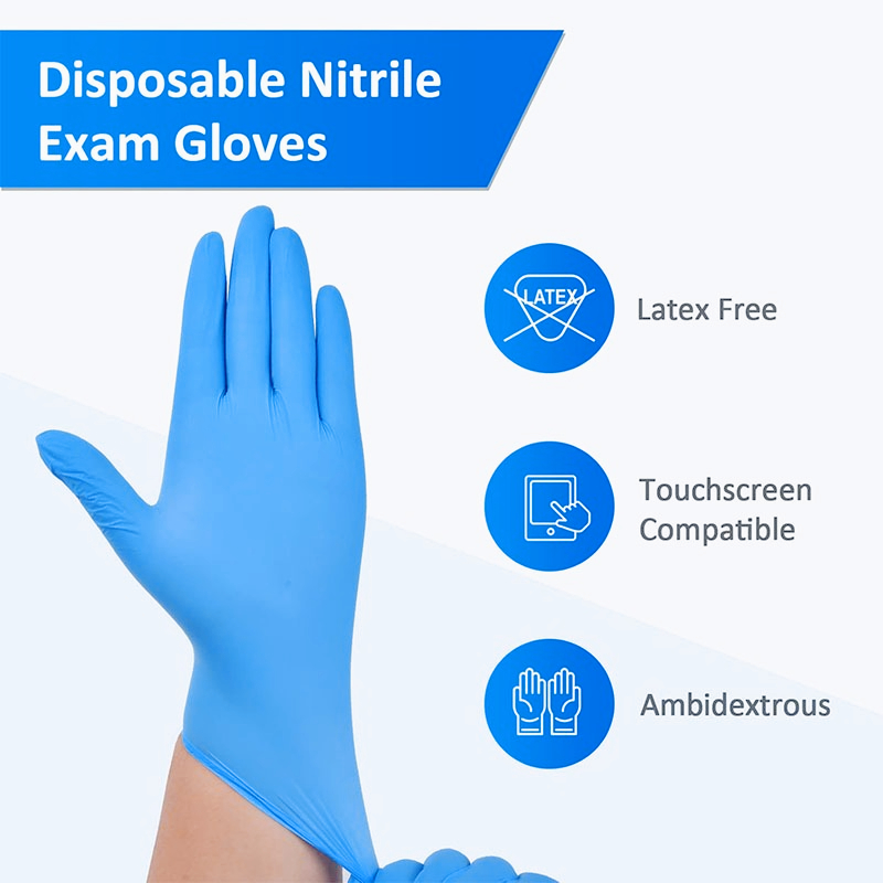 100PCS Blue Nitrile Disposable - Latex Disposable Glove incelemesi ve fiyatı