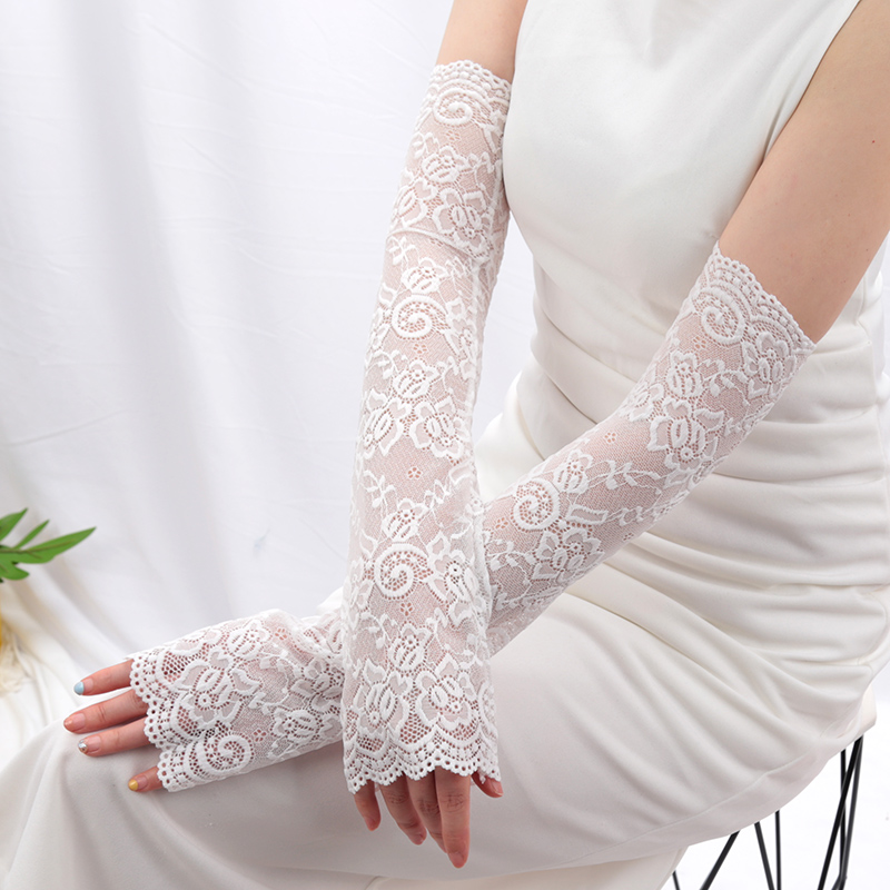Women Long Lace Gloves Fishnet - Fingerless Glove Knit incelemesi ve fiyatı