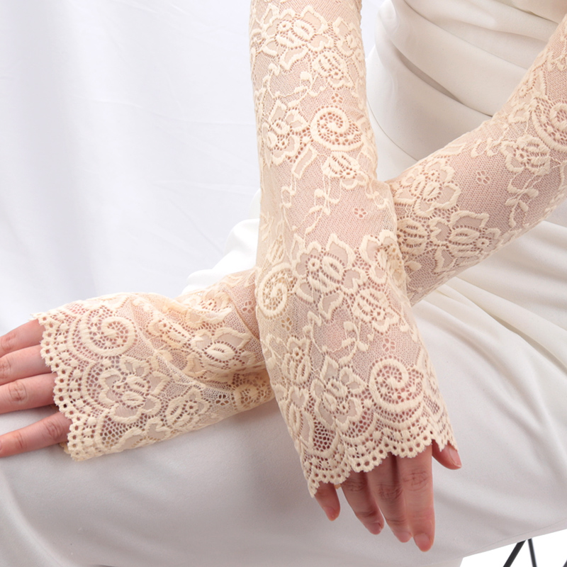 Women Long Lace Gloves Fishnet - Fingerless Glove Knit incelemesi ve fiyatı