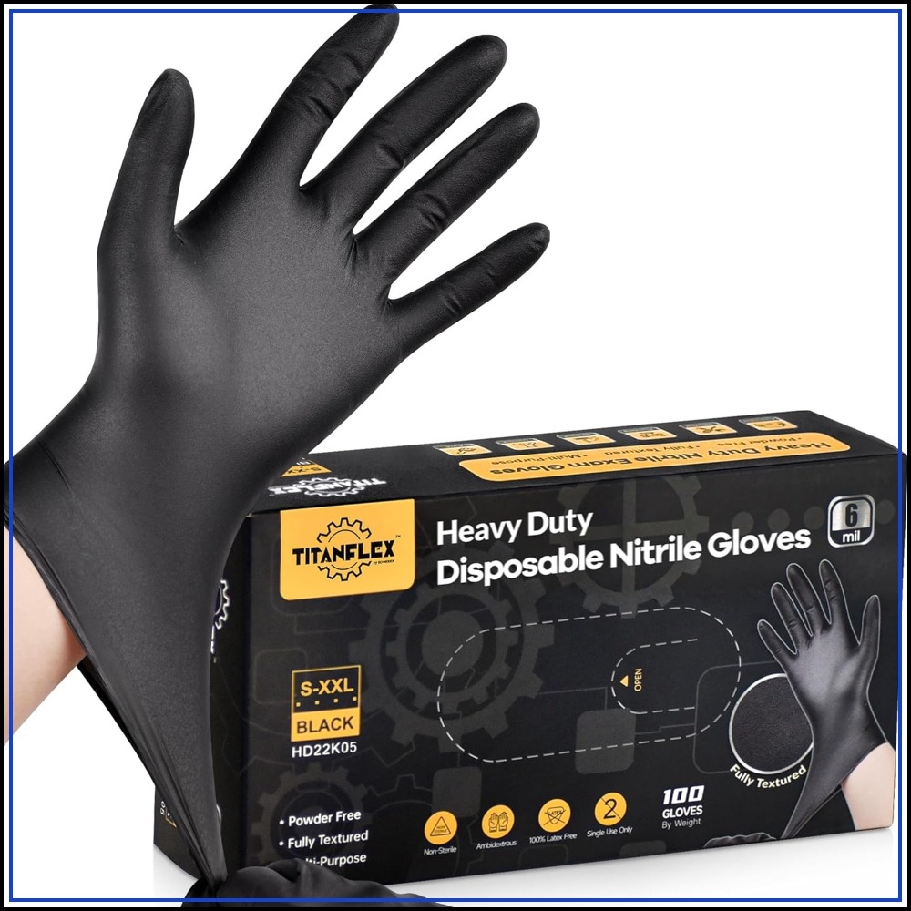 Heavy Duty Black Nitrile Glove - Nitrile Mechanic Glove incelemesi ve fiyatı