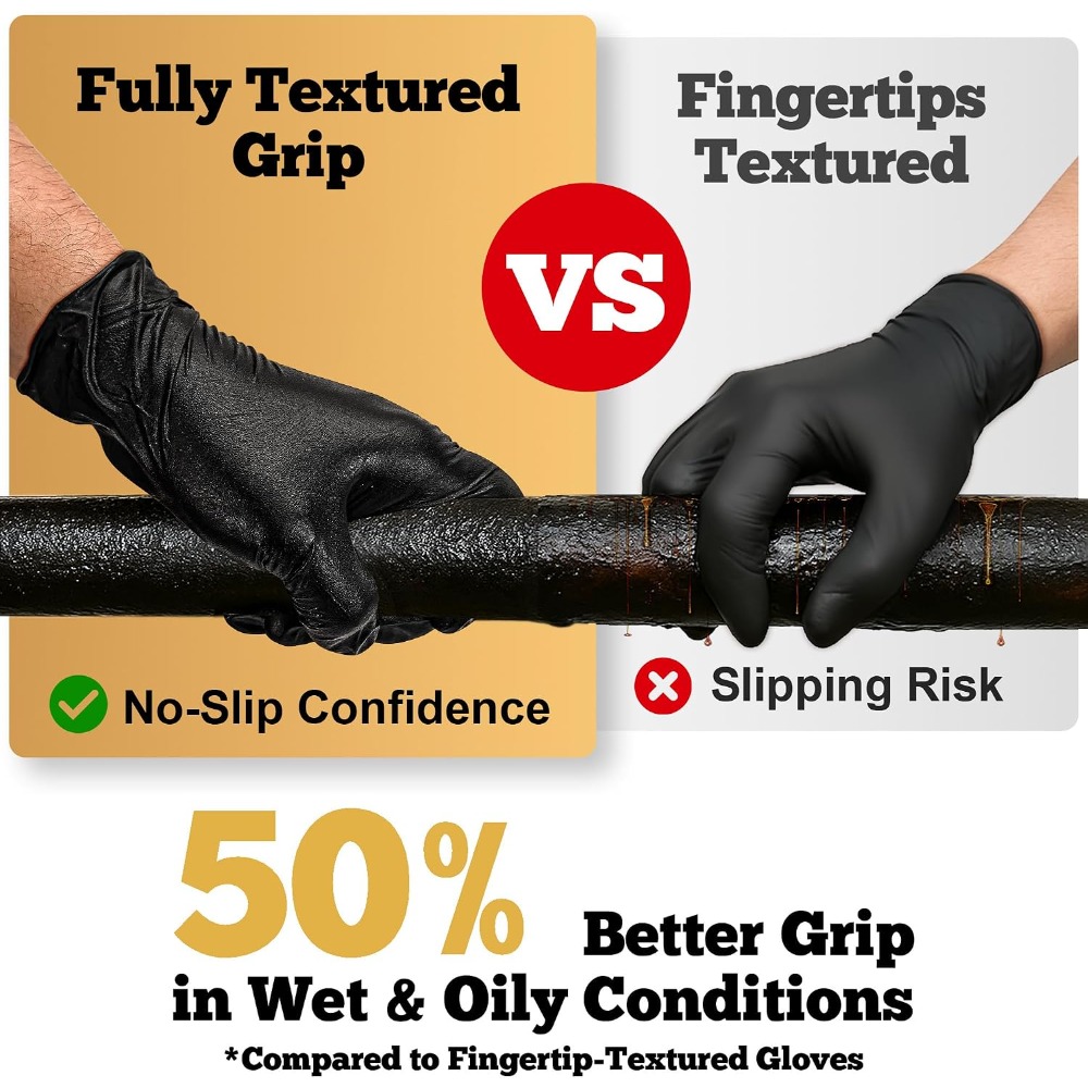 Heavy Duty Black Nitrile Glove - Nitrile Mechanic Glove incelemesi ve fiyatı