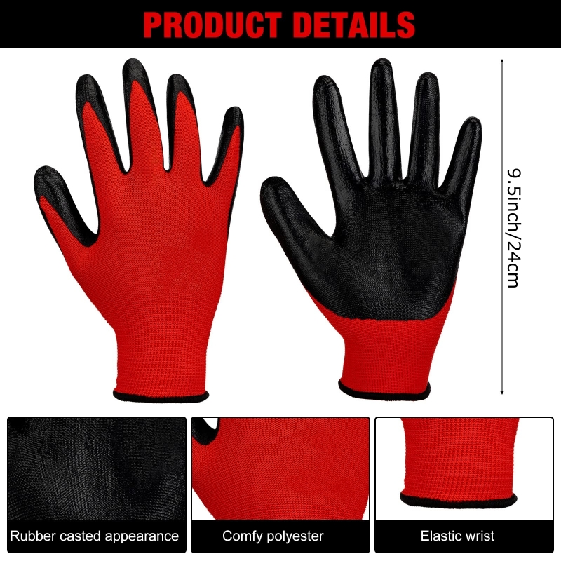 4/20PCS Nitrile Coated Safety  - Nitrile Mechanic Glove incelemesi ve fiyatı