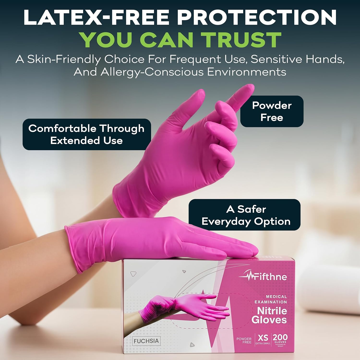 Fuchsia Hot Pink Nitrile Dispo - Exam Glove Nitrile incelemesi ve fiyatı