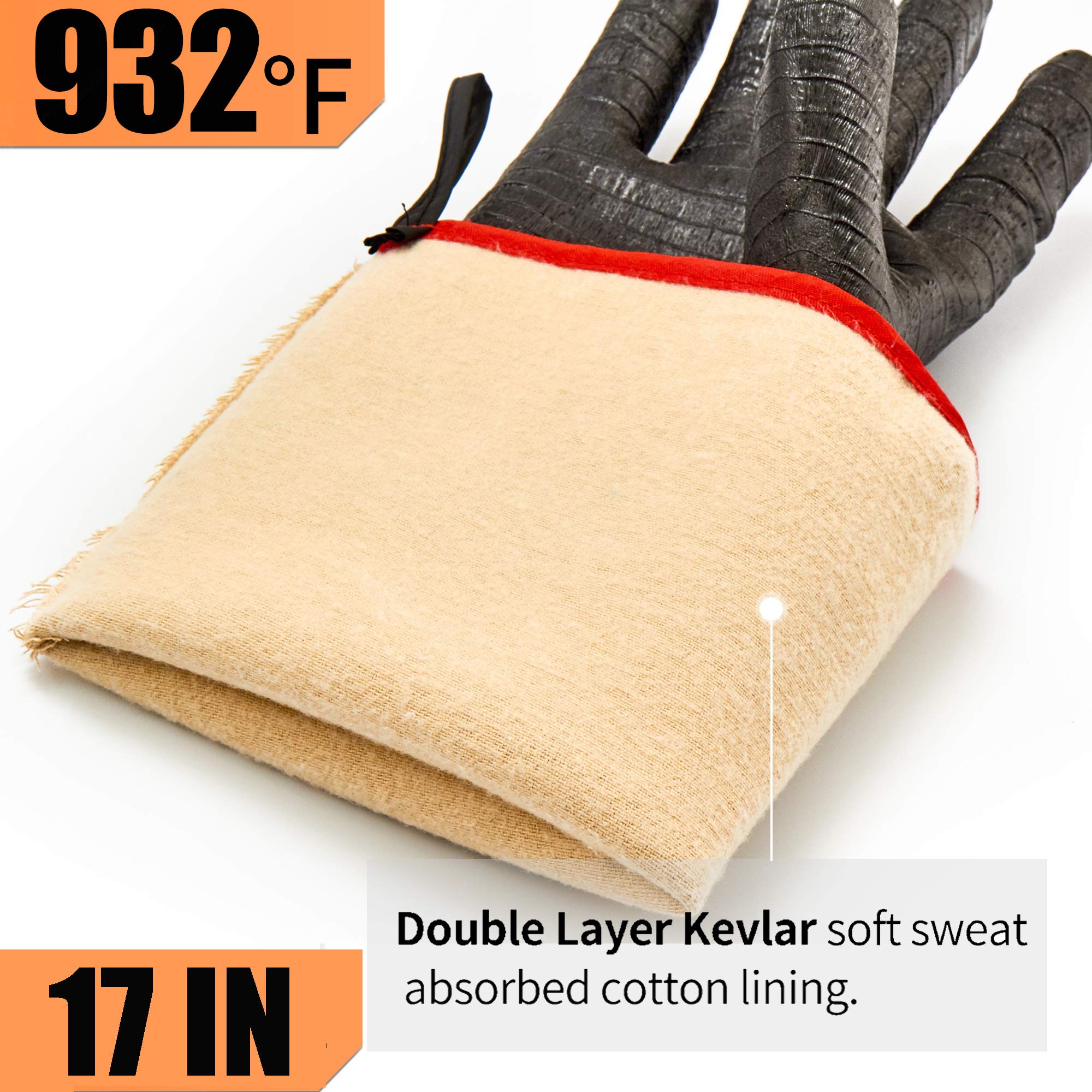 BBQ Gloves 18IN 932℉ Heat Resi - Rubber Glove Cleaning incelemesi ve fiyatı