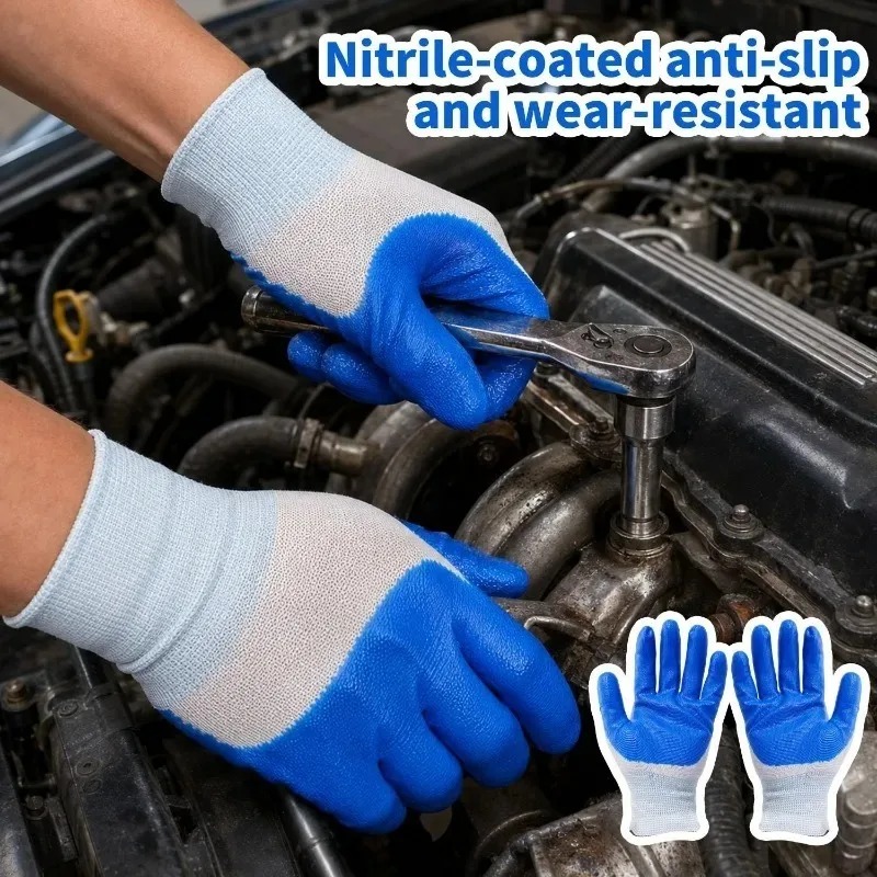 Blue Latex Rubber Nitrile Work - Nitrile Mechanic Glove incelemesi ve fiyatı