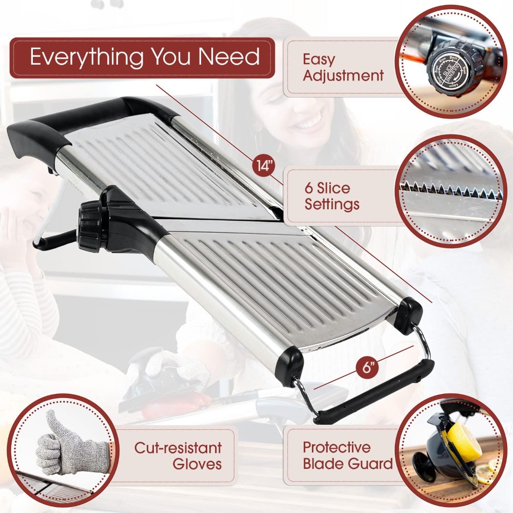 Stainless Steel Mandoline Slic - Cut Resistant Glove incelemesi ve fiyatı