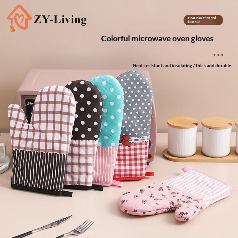 1Pcs Thickened Plaid Microwave - Oven Mitt Silicone incelemesi ve fiyatı