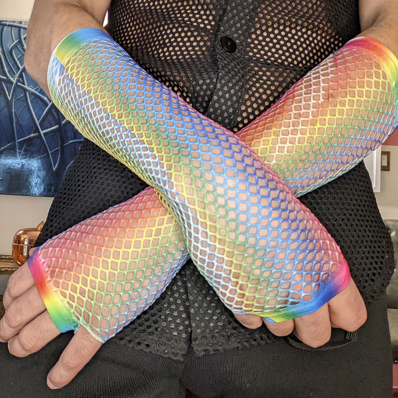 1 Pair Women Long Fishnet Net  - Fingerless Glove Knit incelemesi ve fiyatı
