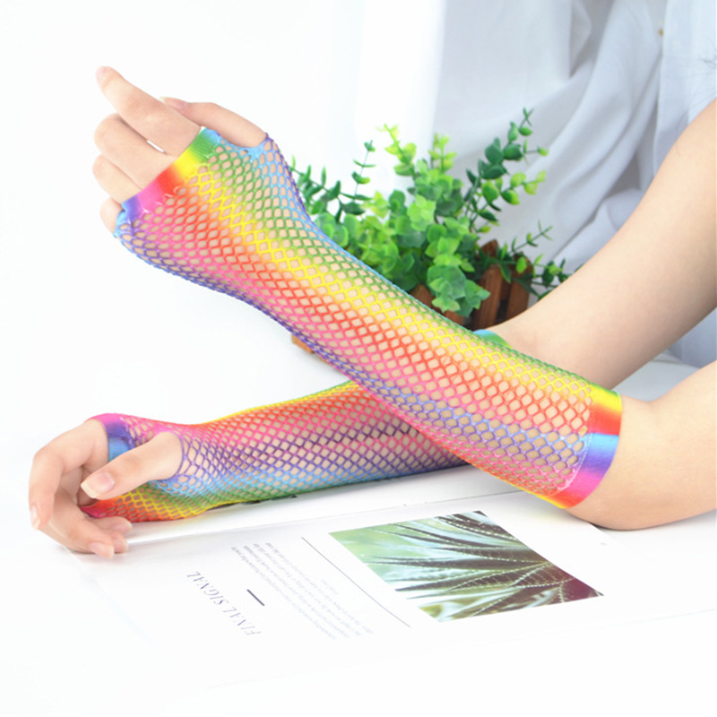 1 Pair Women Long Fishnet Net  - Fingerless Glove Knit incelemesi ve fiyatı