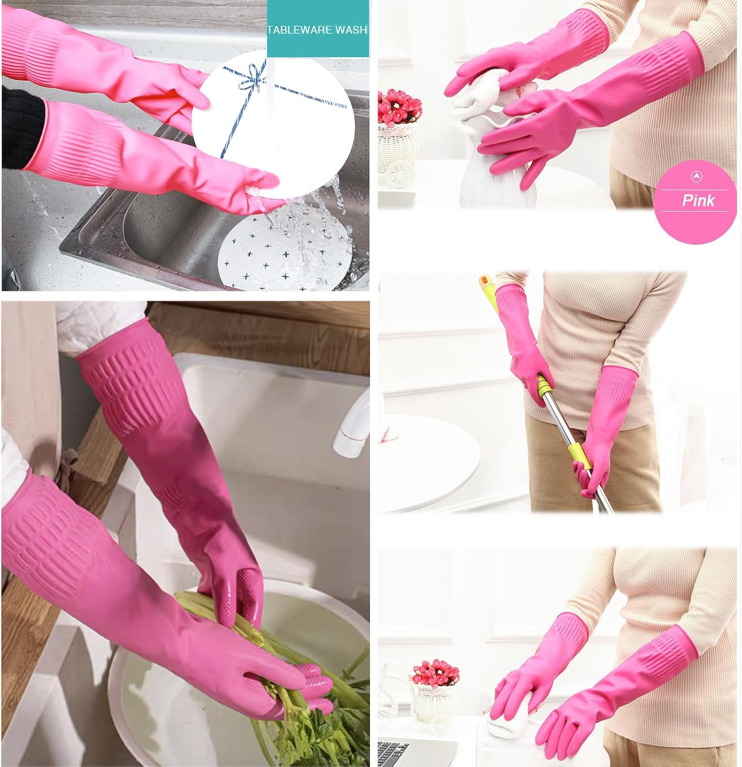 3 Pairs of Rubber Dishwashing  - Rubber Glove Cleaning incelemesi ve fiyatı